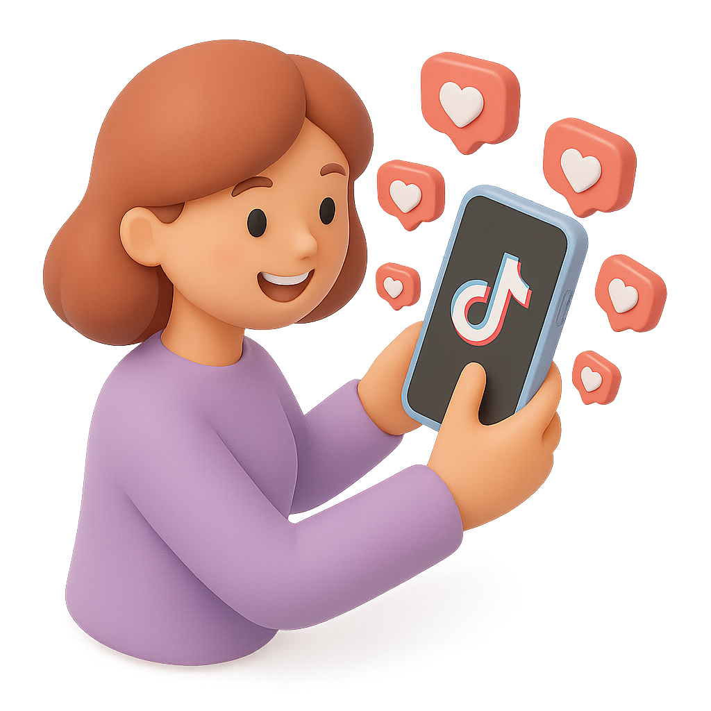 Mobile phone showing TikTok profile with growing likes