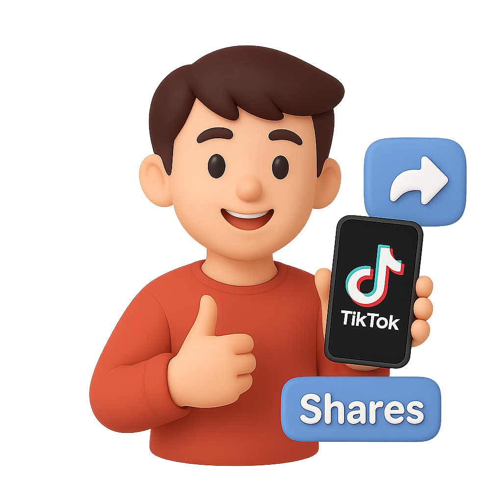 Mobile phone showing TikTok video with share statistics